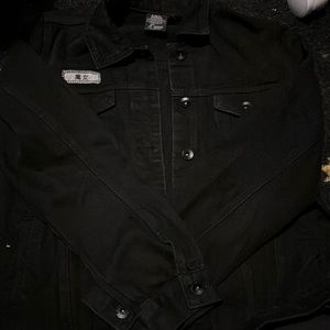 Black denim jacket